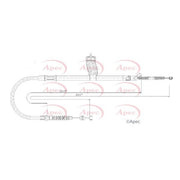 Apec Handbrake Cable Left Rear fits Toyota Hiace IV 1995-2006 2.4 2.5 2.7