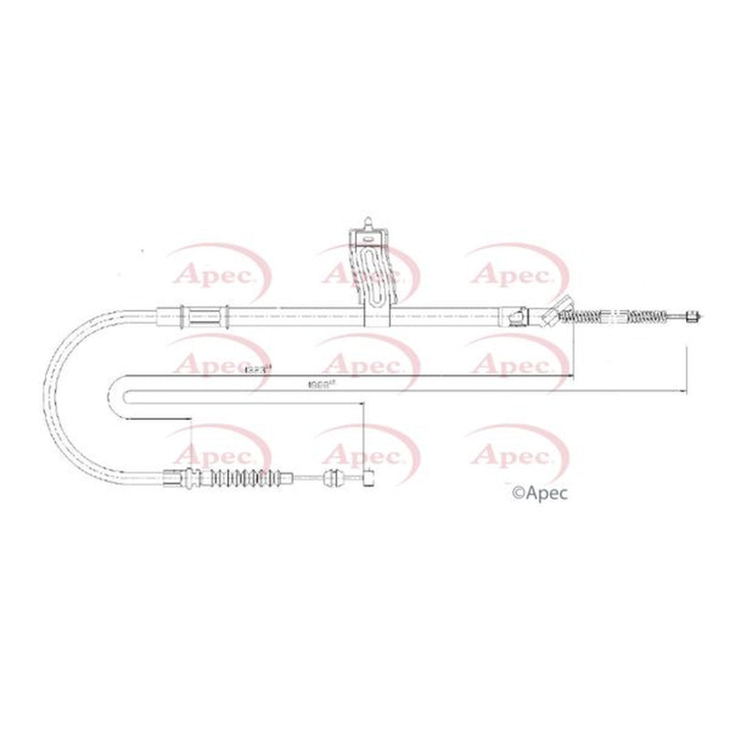 Apec Handbrake Cable Left Rear fits Toyota Hiace IV 1995-2006 2.4 2.5 2.7