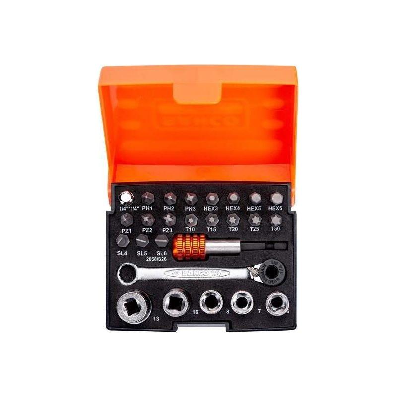 Bahco 2058/S26 1/4in Drive Ratchet Socket Set, 26 Piece Bahco - Town Tools