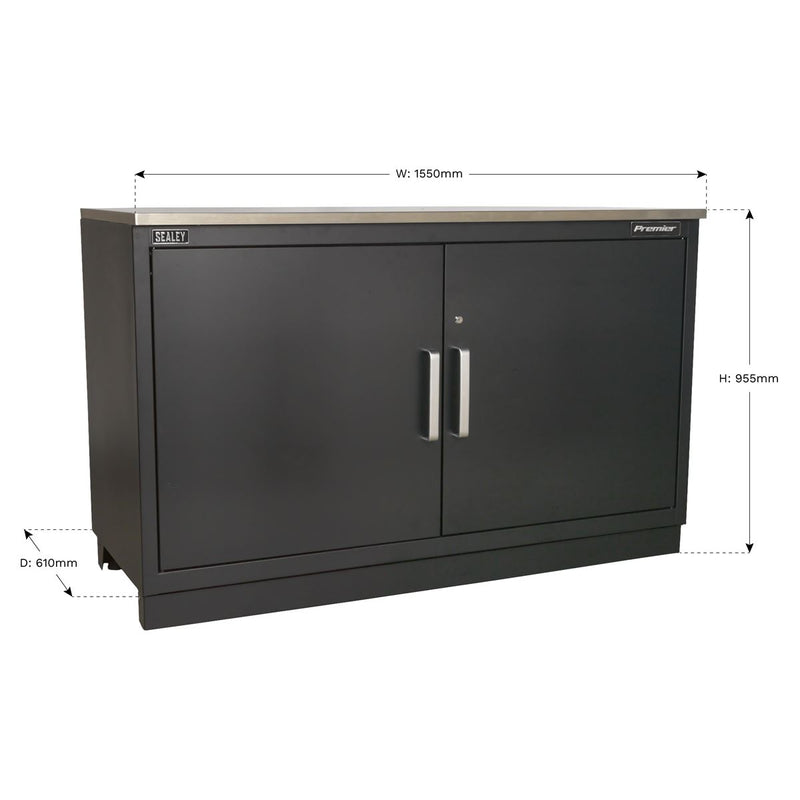 Sealey Modular Floor Cabinet 2 Door 1550mm Heavy-Duty APMS02 Sealey - Dynamic Drive