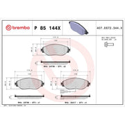 Brembo 4 x Front Brake Pad Set fits Audi A3 2012-2021 1.6