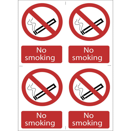 Draper No Smoking' Prohibition Sign (Pack of 4) 72166 Draper - Dynamic Drive