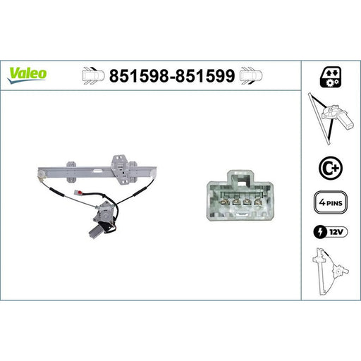 Valeo Electric Window Regulator Lifter Left Front 851598