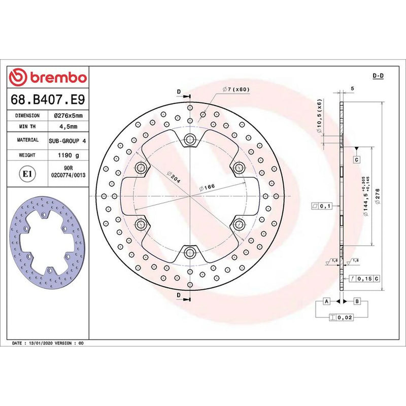 Brembo Rear Brake Rigid Brake Disc Discs & Pads fits Honda Nt 1998-2010