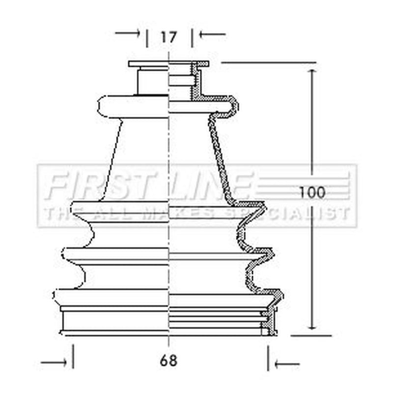 First Line Drive Shaft Bellow Kit Front Left fits Austin Metro I Fastback