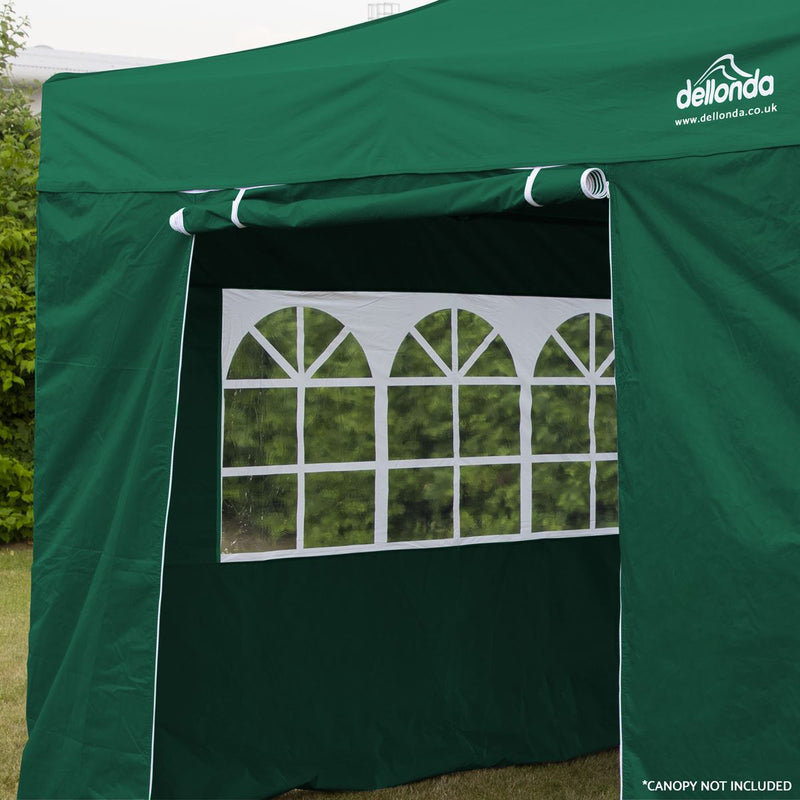 Dellonda Side Walls/Doors/Windows for Gazebo Fits 2 x 2m Models Dark Green Dellonda - Dynamic Drive
