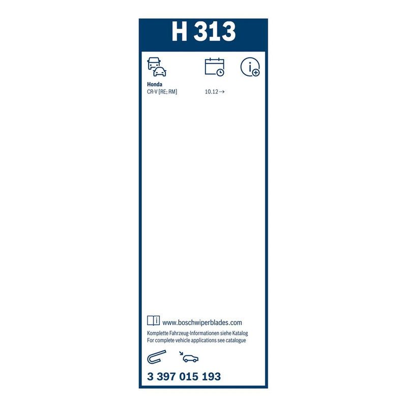 Bosch Conventional Wiper Blade 300mm — H313 fits Honda Cr-V IV 2012-2018