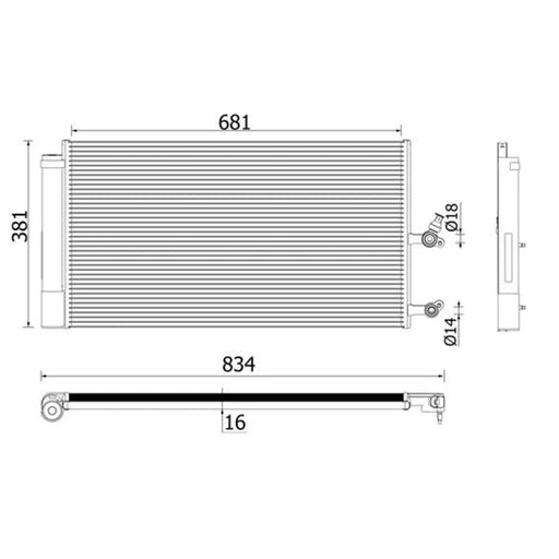 Mahle Air Conditioning Condenser fits Volvo XC90 II 2014-2022