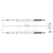 Apec Handbrake Cable Left Rear fits Opel Corsa D 2006-2014 1.0 1.2 1.3 1.4