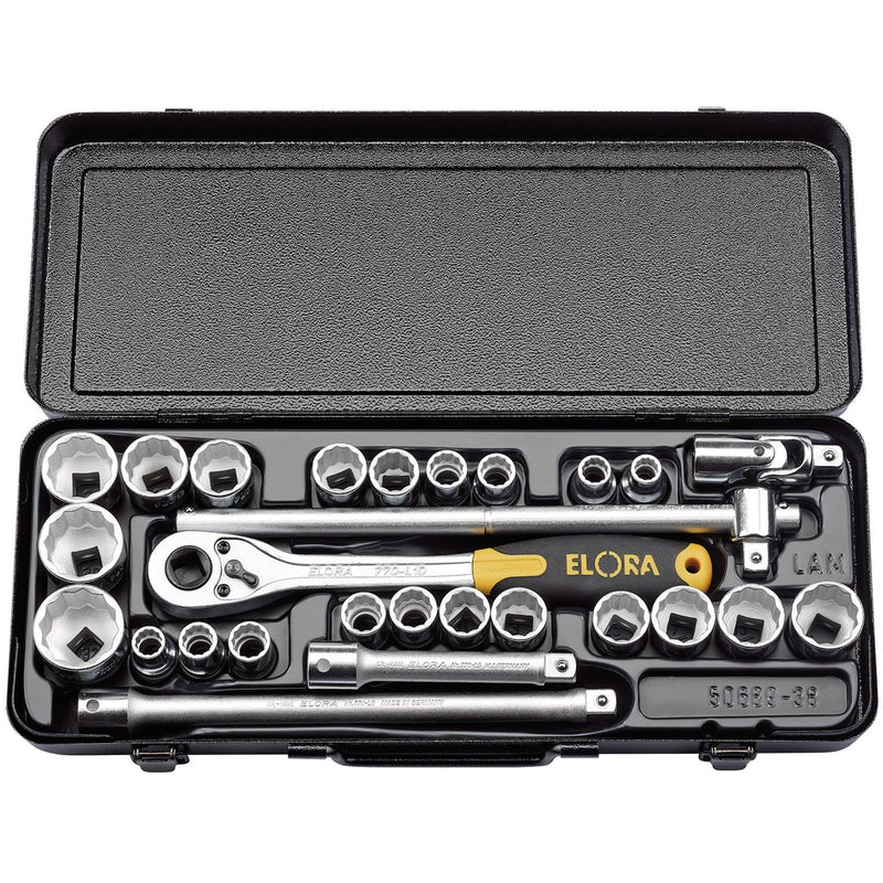 Draper Elora Metric and Imperial Socket Set, 1/2" Sq. Dr. (28 Piece) 50650 Draper - Dynamic Drive