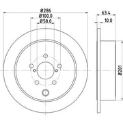 Mintex 2 x Solid Rear Brake Discs MDC2209-x2