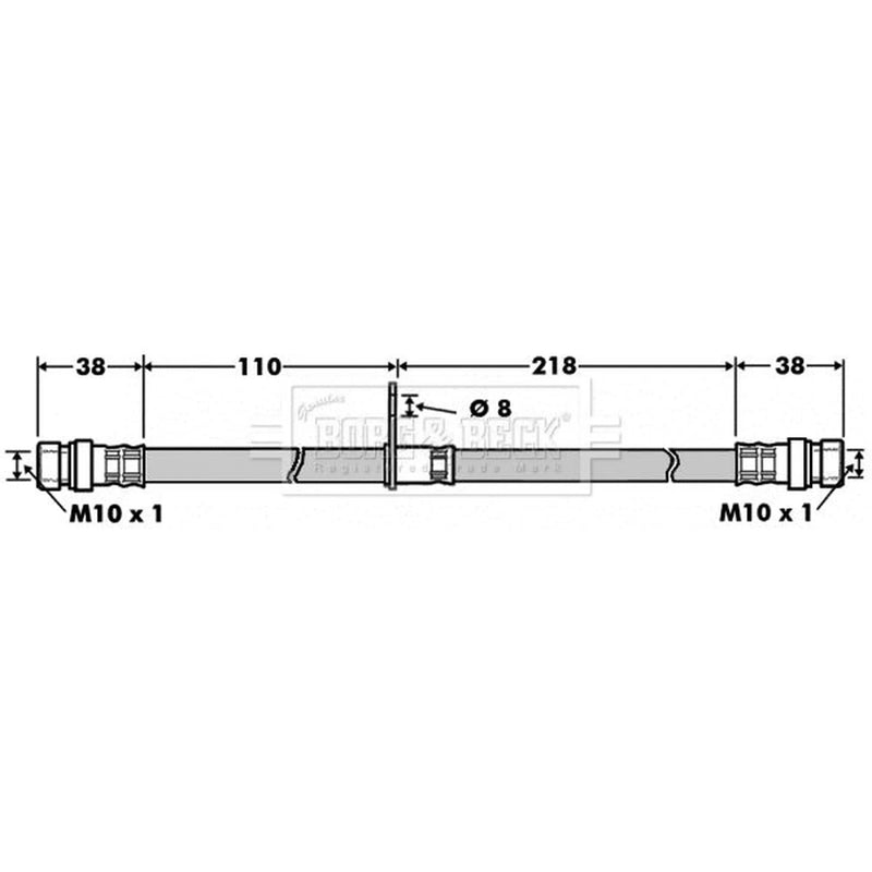 Borg & Beck Brake Hydraulic Hose Line inner BBH7499
