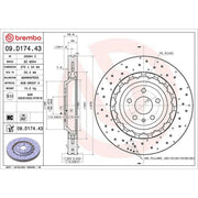 Brembo 2 x Aluminium Front Brake Disc Hub Brake Discs 09.D174.43-x2