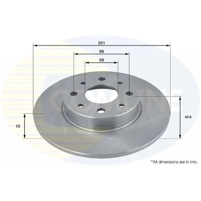 Comline 2 x Solid Brake Discs fits Alfa Romeo Mito 2008-2018 0.9 1.3 1.4 1.6
