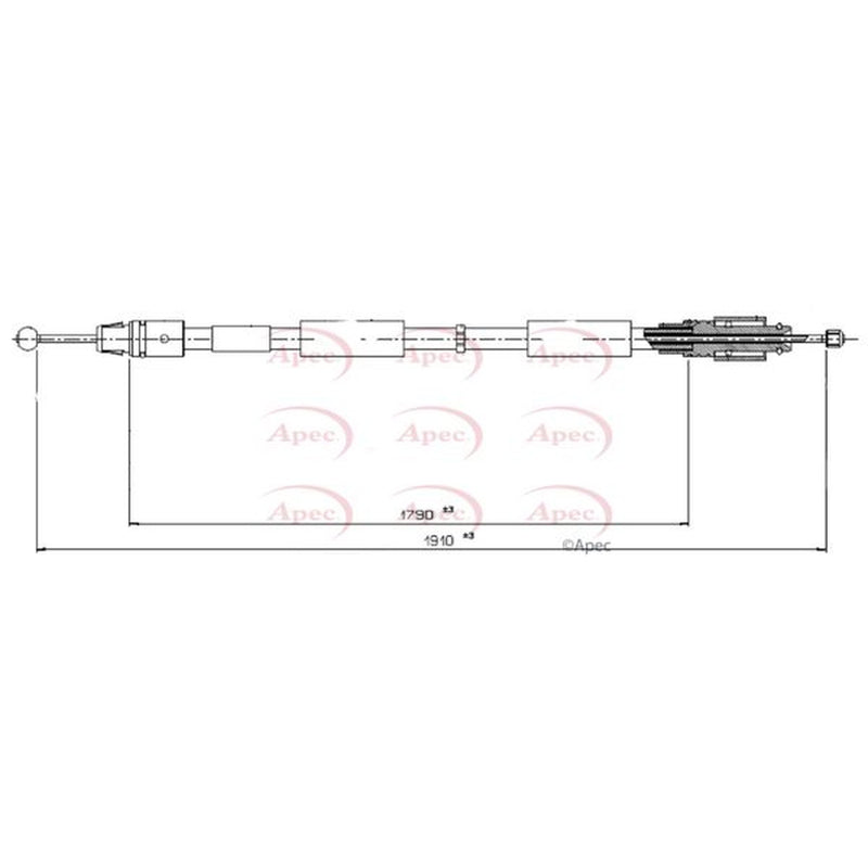 Apec Handbrake Cable Left Rear fits Audi Q7 2006-2015 3.0 3.6 4.2 6.0