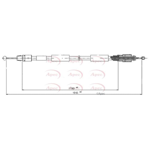 Apec Handbrake Cable Right Rear CAB1598