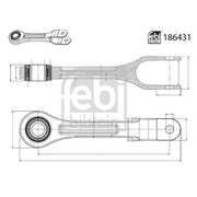 Febi Stabiliser Bar Link Coupling Rod Rear 186431