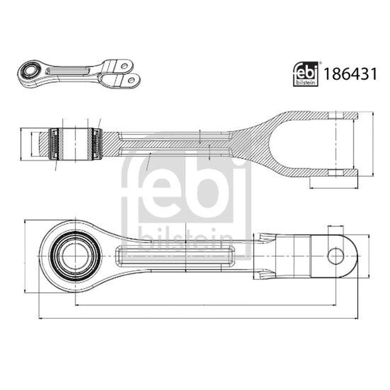 Febi Stabiliser Bar Link Coupling Rod Rear 186431