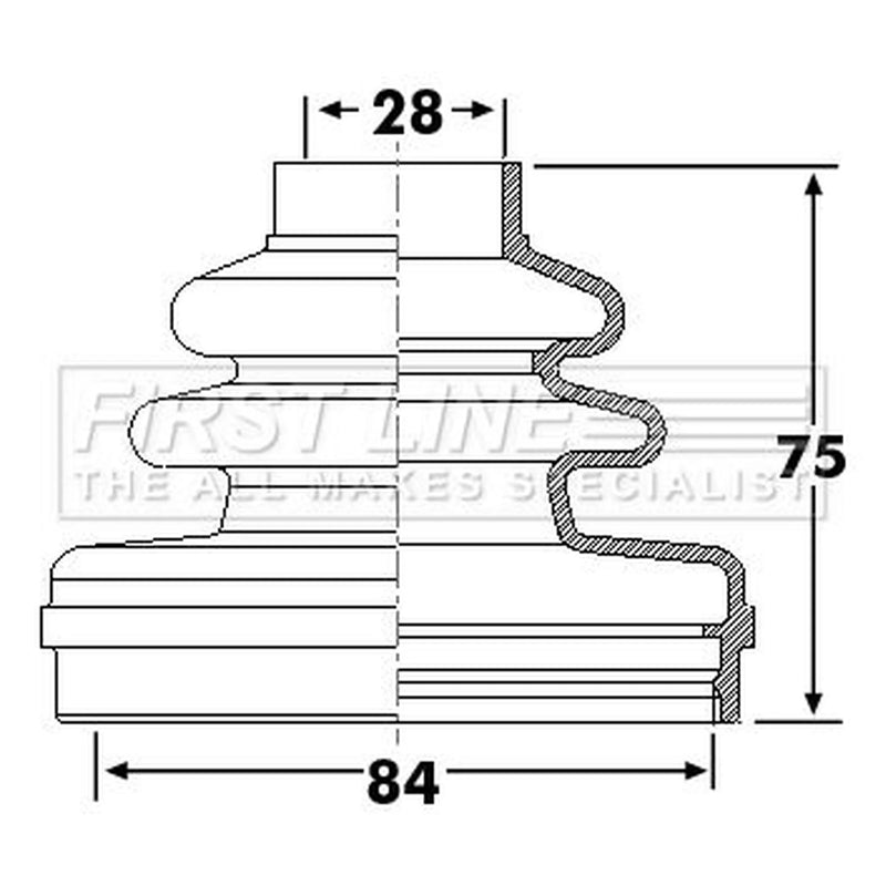 First Line Drive Shaft Bellow Kit Front Left fits Citroën Xantia 1995-2003