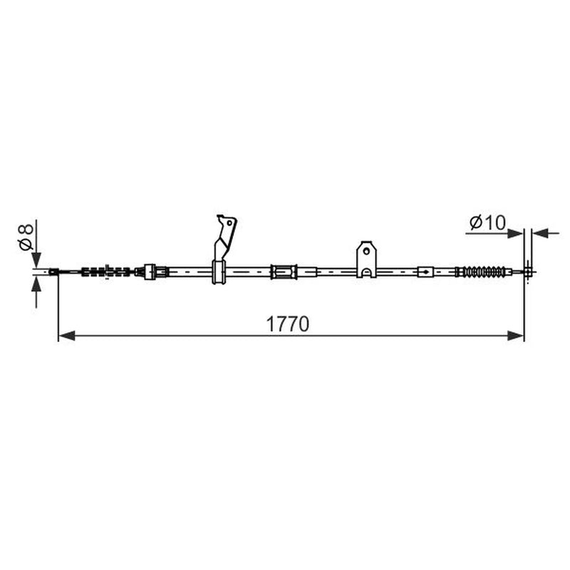 Bosch Handbrake Cable Rear fits Toyota Avensis 2003-2008 1.6 1.8 2.0 2.2 2.4