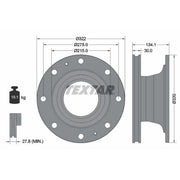 Textar 2 x Internally Vented Brake Discs 93324600
