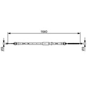 Bosch Handbrake Cable Right Rear fits Renault Captur I 2013-2019 0.9 1.2 1.3 1.5