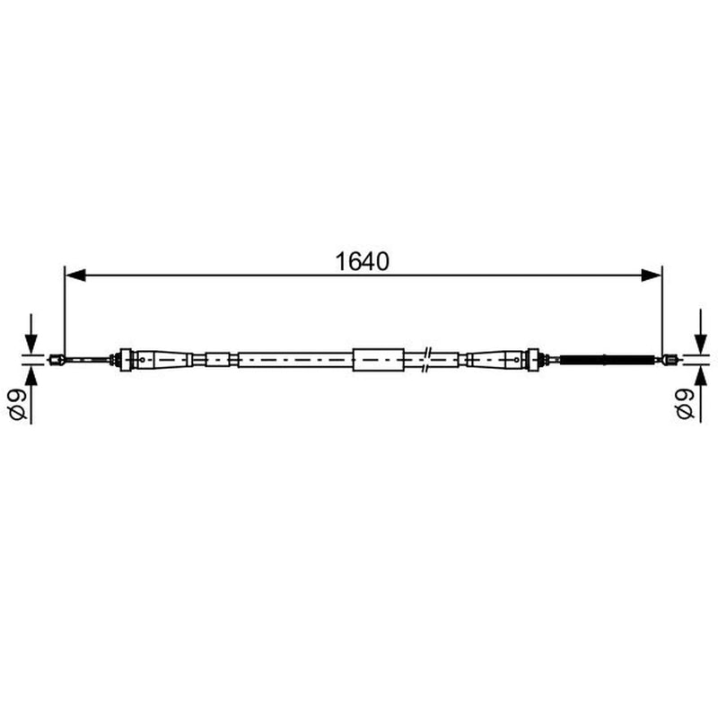 Bosch Handbrake Cable Right Rear fits Renault Captur I 2013-2019 0.9 1.2 1.3 1.5