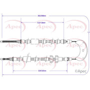 Apec Handbrake Cable Left Rear fits Ford Escort 1985-1990 1.1 1.3 1.4 1.6 1.8