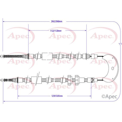 Apec Handbrake Cable Right Rear CAB1526