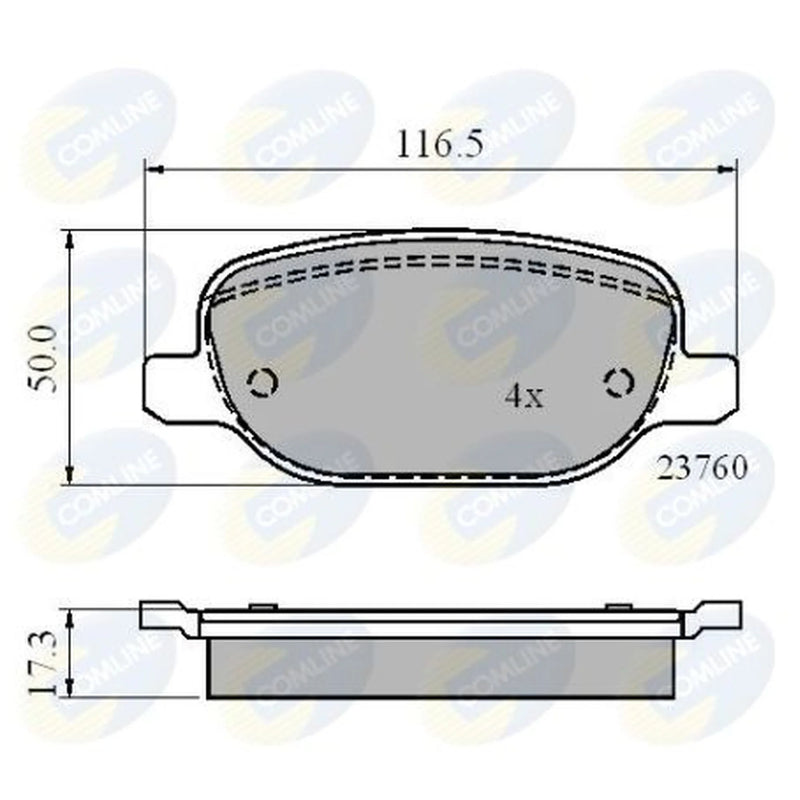 Comline Rear Brake Pad Set fits Alfa Romeo 159 2005-2012 1.8 1.9 2.0 2.2 2.4 3.2