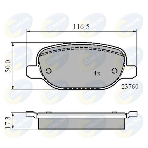 Comline Rear Brake Pad Set fits Alfa Romeo 159 2005-2012 1.8 1.9 2.0 2.2 2.4 3.2