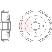 Apec Brake Drum Assembly Rear fits Citroën Xsara 1997-2005 1.4 1.6 1.8 1.9