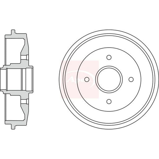 Apec Brake Drum Assembly Rear fits Citroën Xsara 1997-2005 1.4 1.6 1.8 1.9