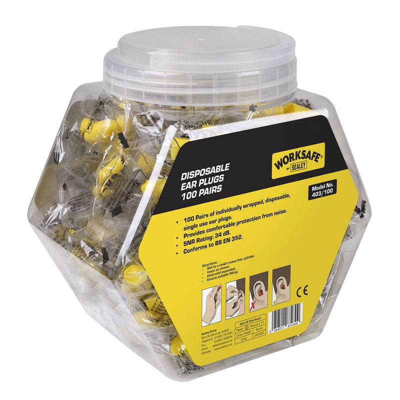 Worksafe Worksafe Disposable Ear Plugs - 100 Pairs 403/100 Worksafe - Dynamic Drive