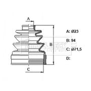 Borg & Beck Drive Shaft Bellow Kit transmission sided BCB6350