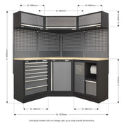 Sealey Superline Pro 1.6m Corner Storage System Wood Worktop APMSSTACK08W Sealey - Dynamic Drive