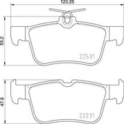 Brembo 4 x Rear Brake Pad Set fits Ford Galaxy III 2021-2023 2.5