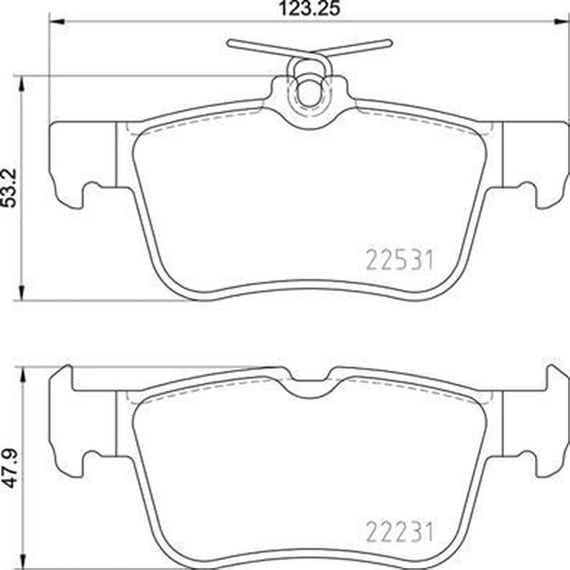 Brembo 4 x Rear Brake Pad Set fits Ford Galaxy III 2021-2023 2.5