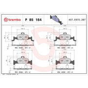 Brembo 4 x Front Brake Pad Set fits Audi A4 Allroad B9 2016-2020 2.0 3.0