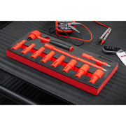 Premier Insulated Socket Set with Tool Tray 3/8"Sq Drive 11pc - VDE Approved Sealey Premier - Dynamic Drive