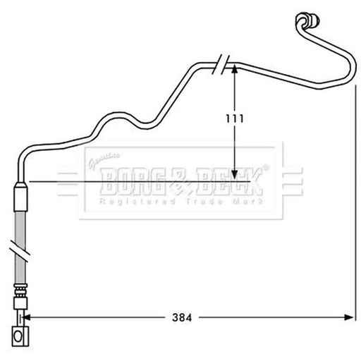 Borg & Beck Brake Hydraulic Hose Line outer BBH7534