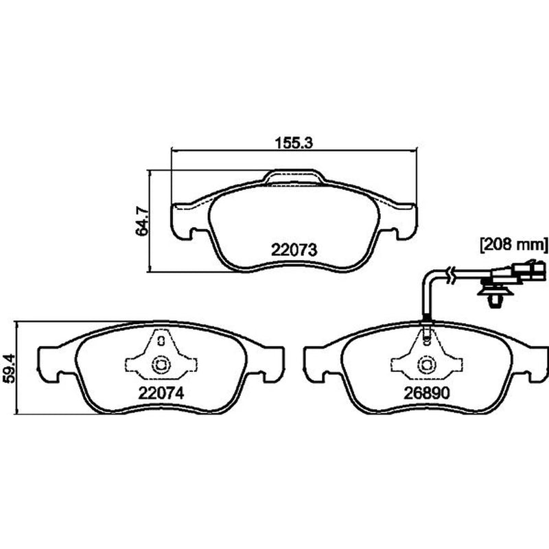Mintex Front Brake Pad Set fits Mercedes-Benz Citan Box Body/Mpv 2021 on
