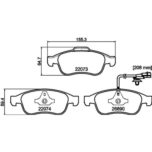Mintex Front Brake Pad Set fits Mercedes-Benz Citan Box Body/Mpv 2021 on