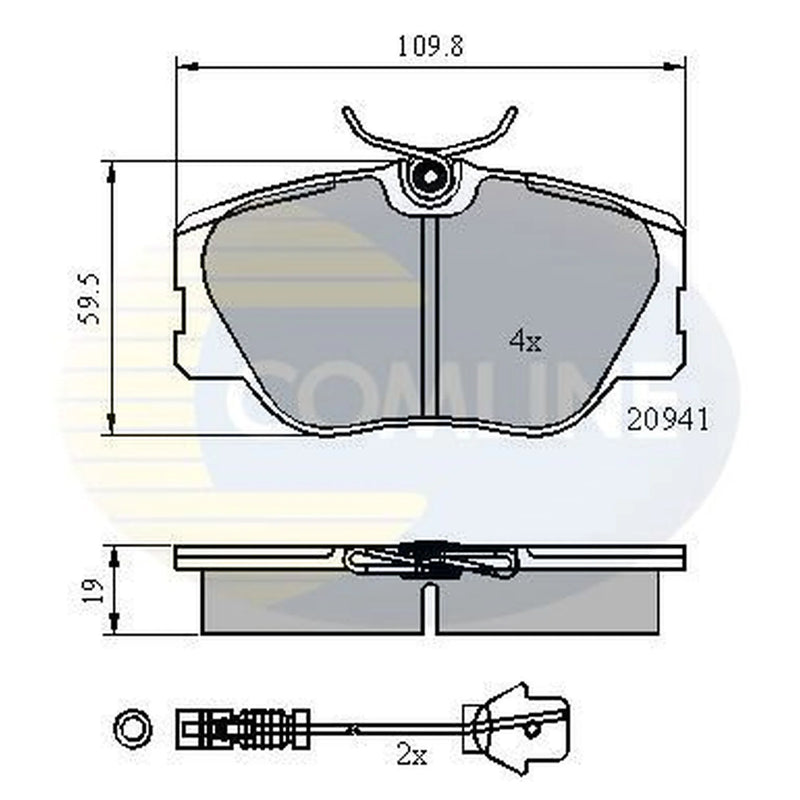 Comline 4 x Front Brake Pad Set fits Mercedes-Benz 123 1980-1985 123.243