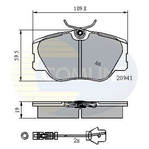 Comline 4 x Front Brake Pad Set fits Mercedes-Benz 123 1980-1985 123.243