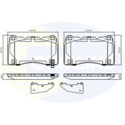 Comline Front & Rear Pads fits Honda Civic IX 2015-2016 2.0