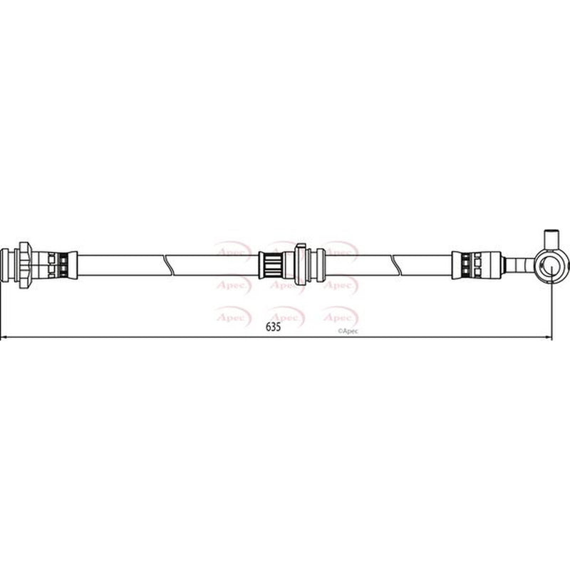 Apec Brake Hydraulic Hose Line Front Right fits Nissan Qashqai +2 2007-2014