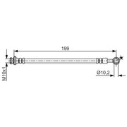 Bosch Brake Hydraulic Hose Line Left fits Nissan Juke 2010-2019 1.2 1.5 1.6