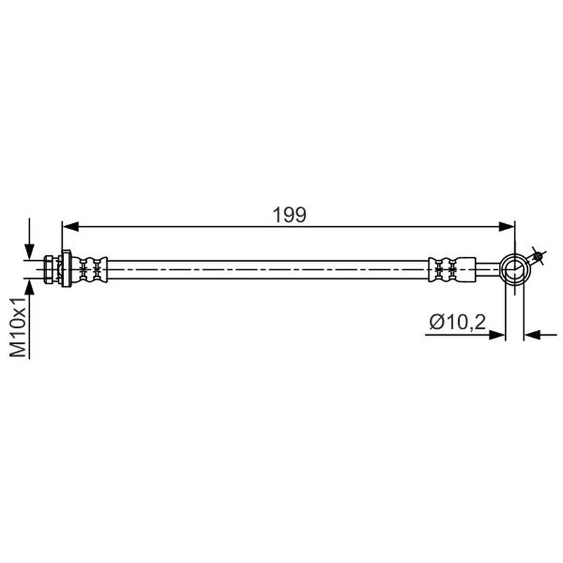 Bosch Brake Hydraulic Hose Line Left fits Nissan Juke 2010-2019 1.2 1.5 1.6