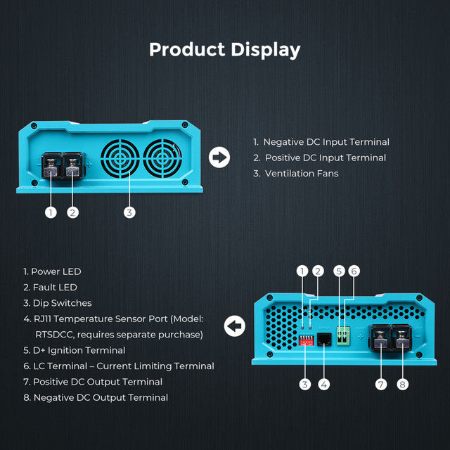 Renogy 12V 60A DC to DC On-Board Battery Charger Dyna-mo Solar - Dynamic Drive